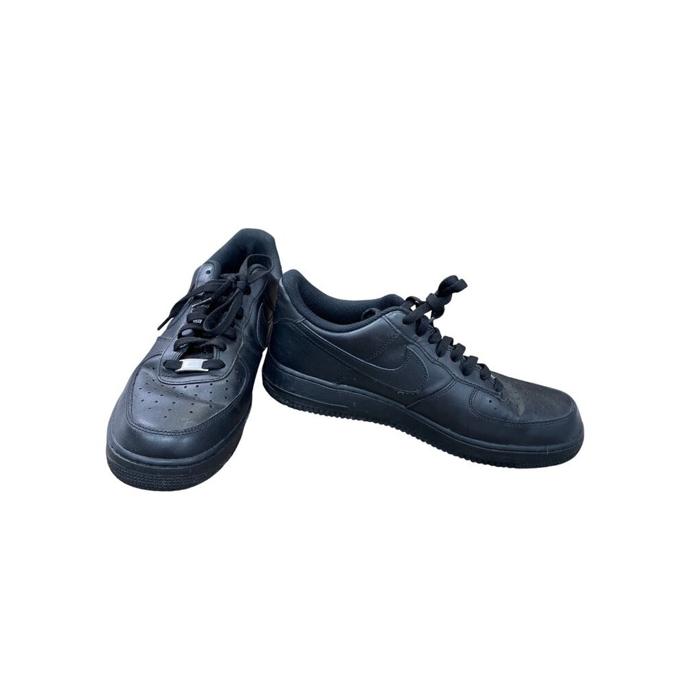 Nike Air Force 1 Low Triple Black Leather Sneakers Mens Size 11 SKU 9118